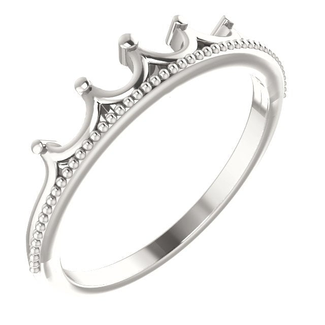 Sterling Silver Stackable Crown Ring 4,4.5,5,5.5,6,6.5,7,7.5,8,8.5,9