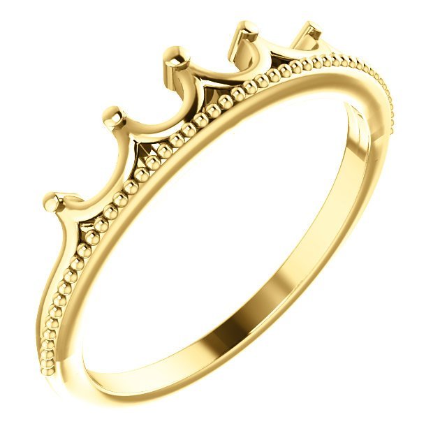 14KT Gold Stackable Crown Ring 4 / Yellow,4.5 / Yellow,5 / Yellow,5.5 / Yellow,6 / Yellow,6.5 / Yellow,7 / Yellow,7.5 / Yellow,8 / Yellow,8.5 / Yellow,9 / Yellow