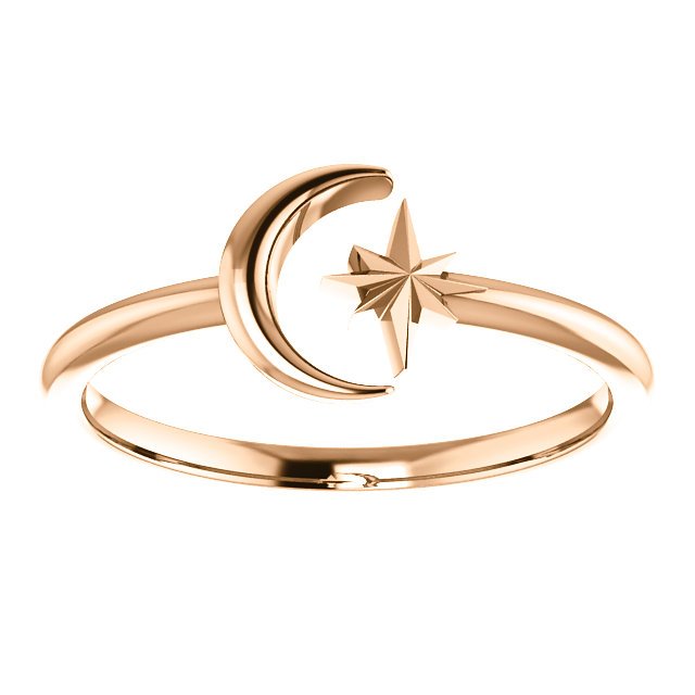 14KT Gold Crescent Moon & Star Space Ring 4 / Rose,4 / White,4 / Yellow,4.5 / Rose,4.5 / White,4.5 / Yellow,5 / Rose,5 / White,5 / Yellow,5.5 / Rose,5.5 / White,5.5 / Yellow,6 / Rose,6 / White,6 / Yellow,6.5 / Rose,6.5 / White,6.5 / Yellow,7 / Rose,7 / White,7 / Yellow,7.5 / Rose,7.5 / White,7.5 / Yellow,8 / Rose,8 / White,8 / Yellow,8.5 / Rose,8.5 / White,8.5 / Yellow,9 / Rose,9 / White,9 / Yellow