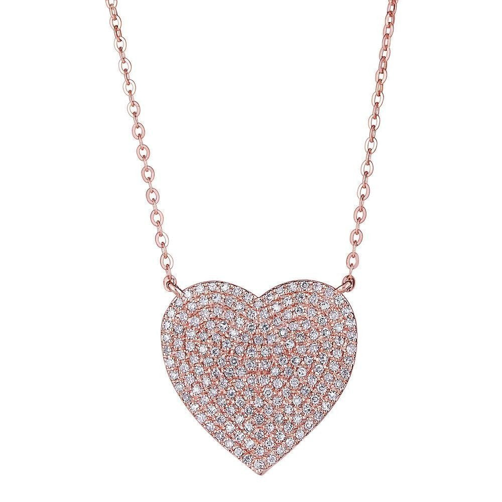 Emilique 14KT Gold 0.42 CTW Diamond Heart Necklace Rose