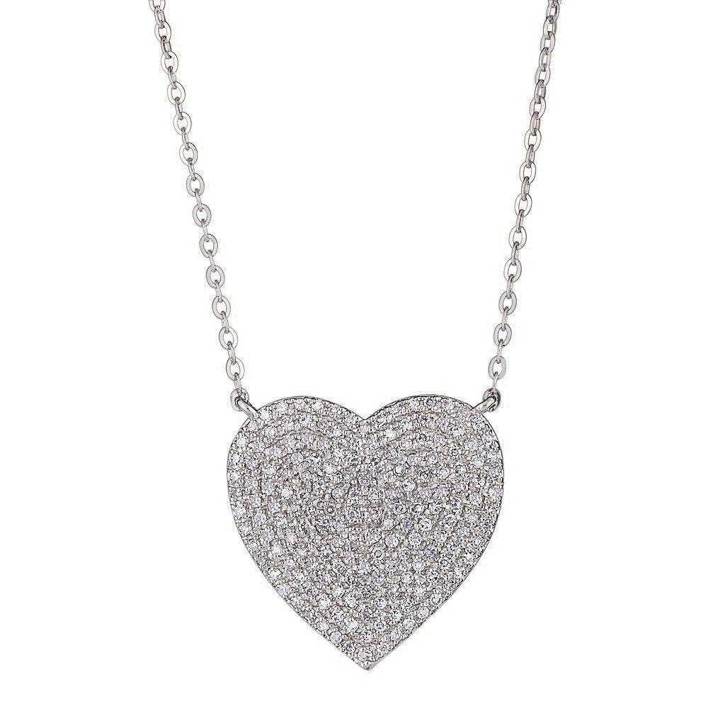 Emilique 14KT Gold 0.42 CTW Diamond Heart Necklace White