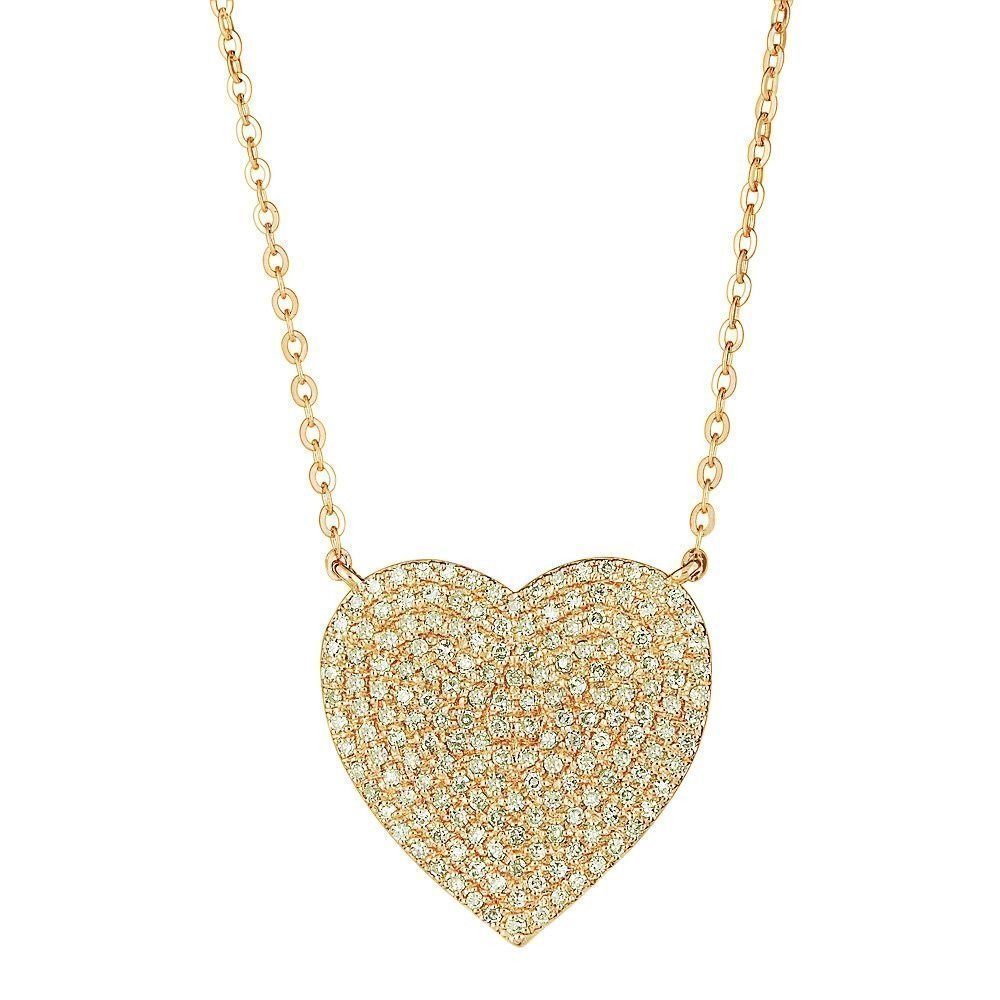 Emilique 14KT Gold 0.42 CTW Diamond Heart Necklace Yellow