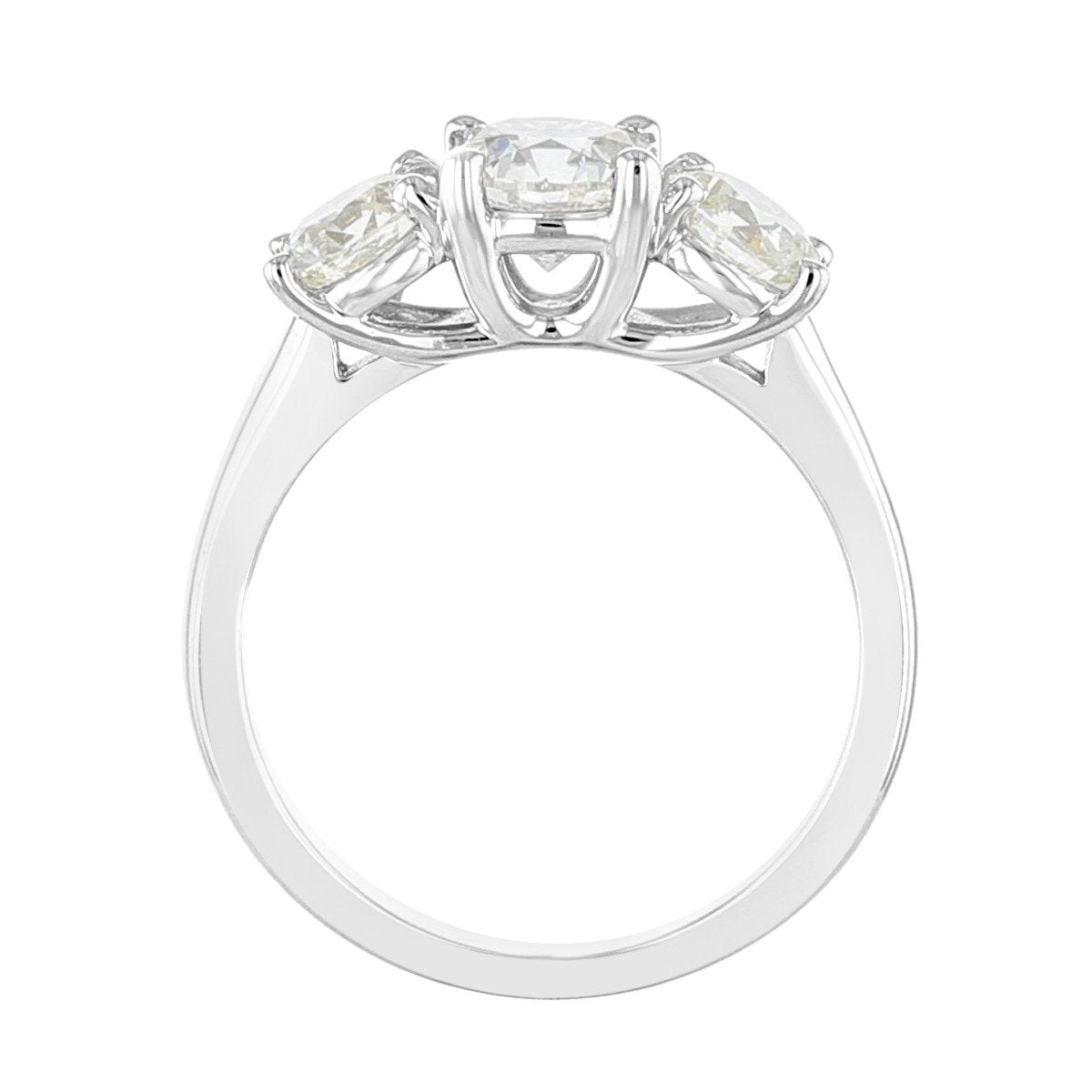 14KT White Gold 2 CTW Diamond 3 Stone Ring 4,4.5,5,5.5,6,6.5,7,7.5,8,8.5,9