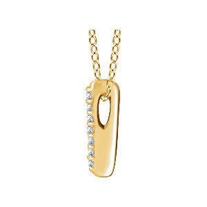 14KT Gold .05 CTW Diamond Bar Necklace Rose,White,Yellow