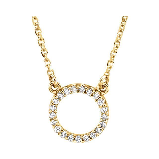 14KT Gold 1/10 CTW Diamond Circle 16" Necklace Yellow