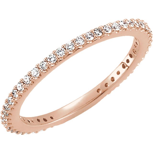 14KT Gold 1/3 CTW Round Diamond Stackable Ring 4 / Rose,4.5 / Rose,5 / Rose,5.5 / Rose,6 / Rose,6.5 / Rose,7 / Rose,7.5 / Rose,8 / Rose,8.5 / Rose,9 / Rose