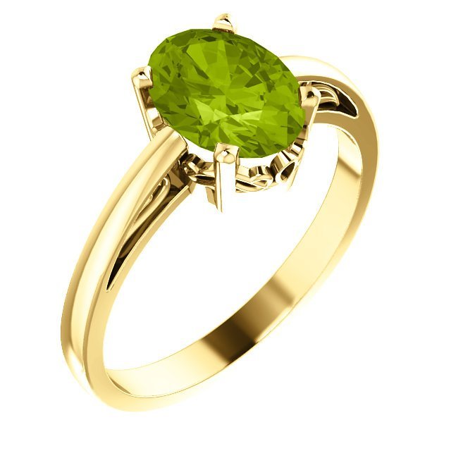 14KT GOLD 1.35 CT OVAL PERIDOT SOLITAIRE SCROLL RING 4 / Yellow,4.5 / Yellow,5 / Yellow,5.5 / Yellow,6 / Yellow,6.5 / Yellow,7 / Yellow,7.5 / Yellow,8 / Yellow,8.5 / Yellow,9 / Yellow