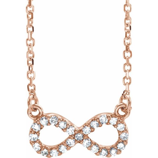 14KT Gold 1/8 CTW Diamond Infinity-Inspired 16.5" Necklace Rose