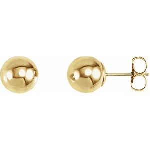14KT Yellow Gold 7MM Ball Earrings