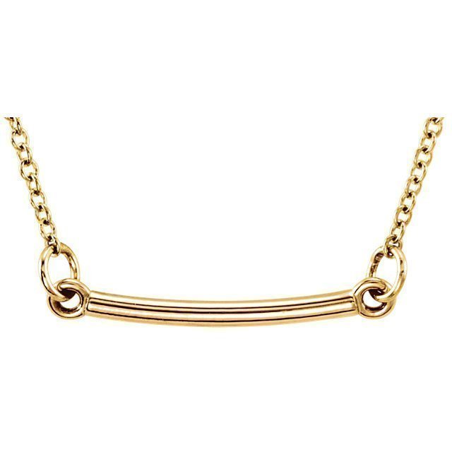 14KT Gold Posh Bar Necklace Yellow