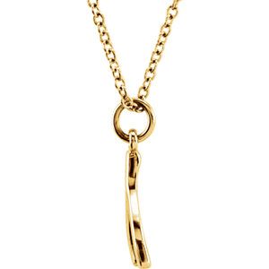 MINI WISHBONE PENDANT NECKLACE 14KT Gold / Yellow,14KT Gold / White,14KT Gold / Rose,Sterling Silver / Silver