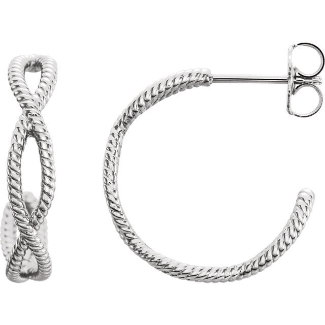 Sterling Silver Twist Rope Hoop Earrings