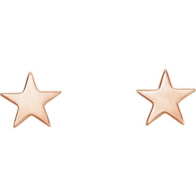 14KT Rose Gold Star Earrings
