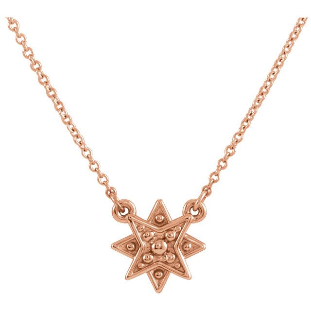 Star Necklace -- 16-18" Adjustable 14KT Gold / Rose