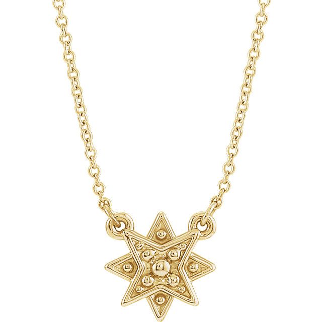 Star Necklace -- 16-18" Adjustable 14KT Gold / Yellow