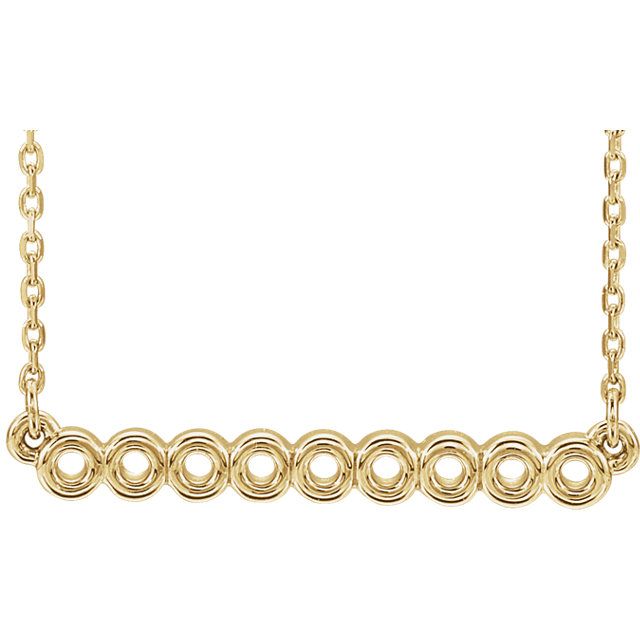 Circle Bar Necklace --  Adjustable 16-18" 14KT Gold / Yellow