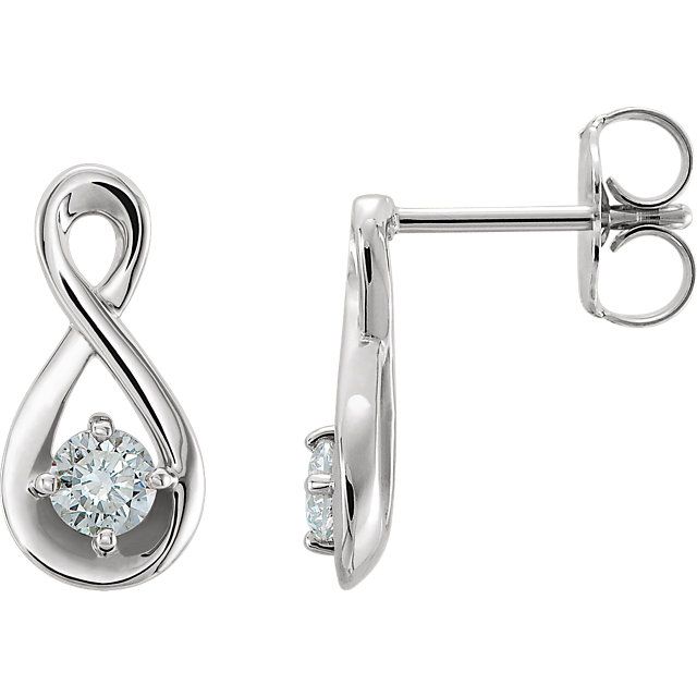 14KT Gold 1/5 CTW Diamond Infinity-Inspired Earrings White