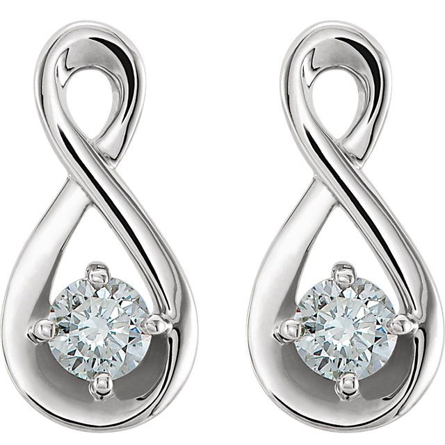 14KT Gold 1/5 CTW Diamond Infinity-Inspired Earrings Rose,White,Yellow