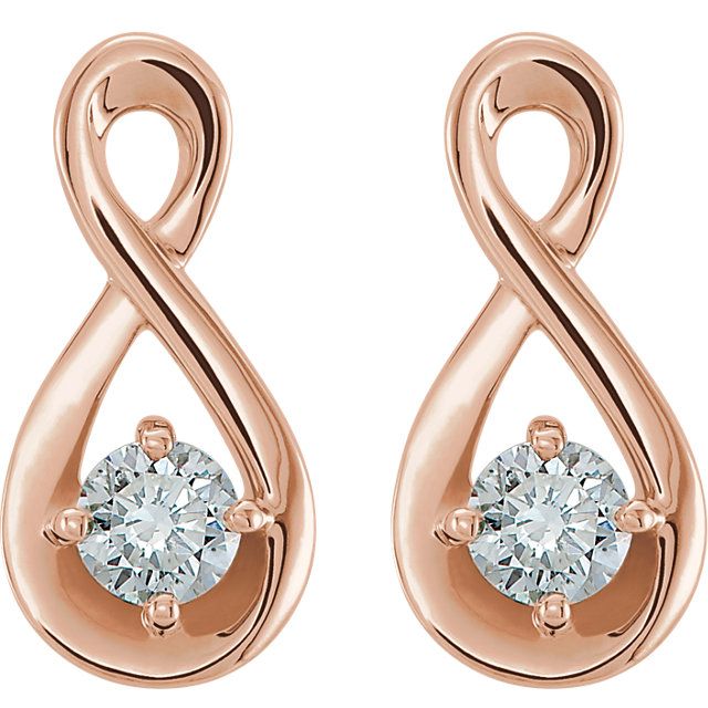 14KT Gold 1/5 CTW Diamond Infinity-Inspired Earrings Rose,White,Yellow