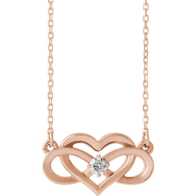 1/10 CTW DIAMOND INFINITY-INSPIRED HEART NECKLACE 14KT Gold / Rose