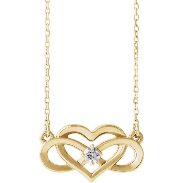 1/10 CTW DIAMOND INFINITY-INSPIRED HEART NECKLACE 14KT Gold / Yellow