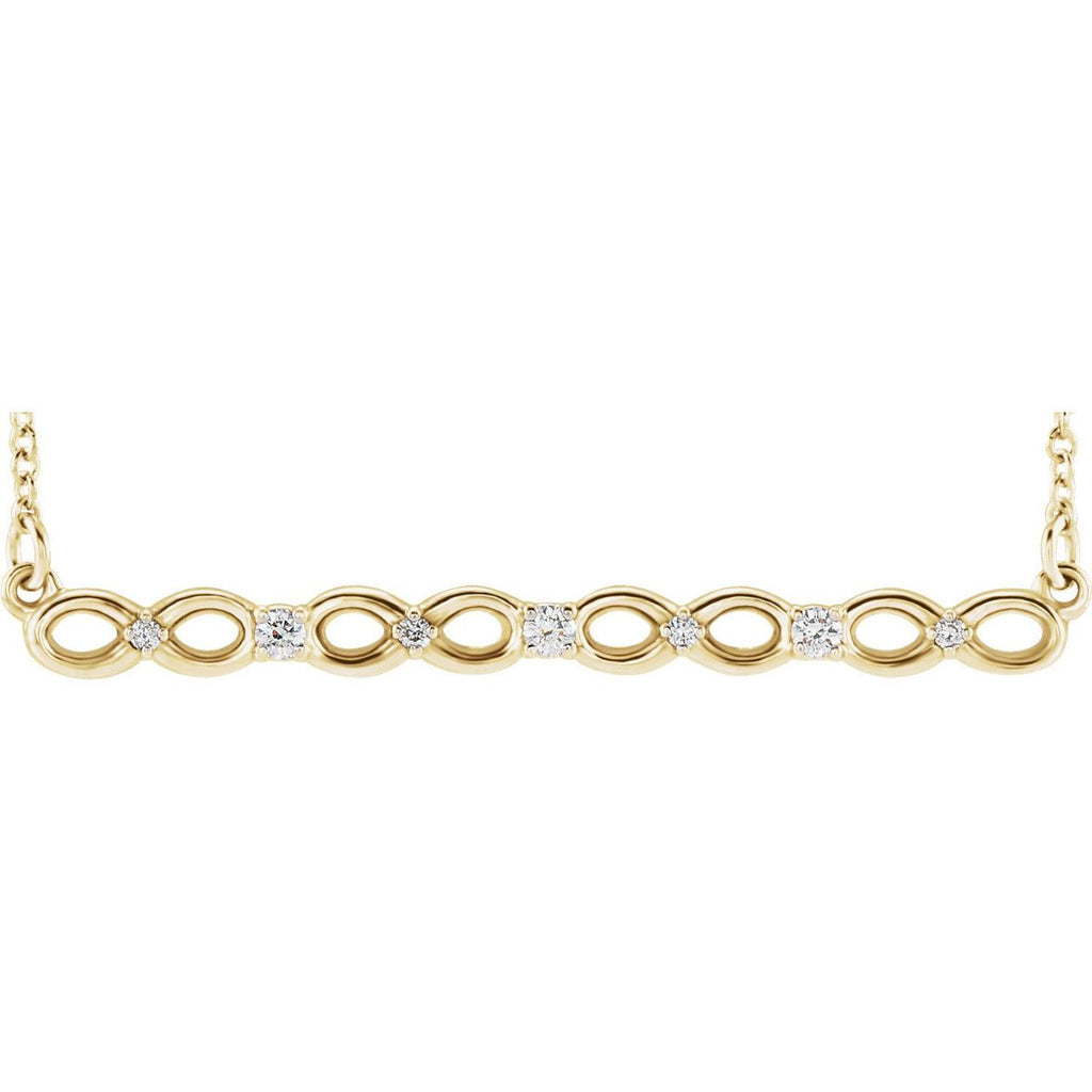 .08 CTW DIAMOND INFINITY-INSPIRED BAR NECKLACE 14KT Gold / Yellow