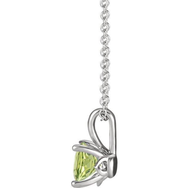 14KT GOLD ROUND PERIDOT SOLITAIRE NECKLACE 5MM, .55 CT / White,5MM, .55 CT / Yellow,5MM, .55 CT / Rose,6MM, .95 CT / White,6MM, .95 CT / Yellow,6MM, .95 CT / Rose