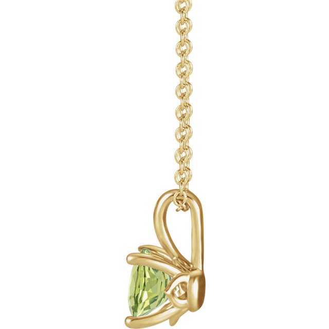 14KT GOLD ROUND PERIDOT SOLITAIRE NECKLACE 5MM, .55 CT / White,5MM, .55 CT / Yellow,5MM, .55 CT / Rose,6MM, .95 CT / White,6MM, .95 CT / Yellow,6MM, .95 CT / Rose