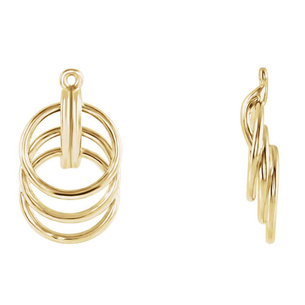 14KT Yellow Gold Triple Circle Earring Jackets