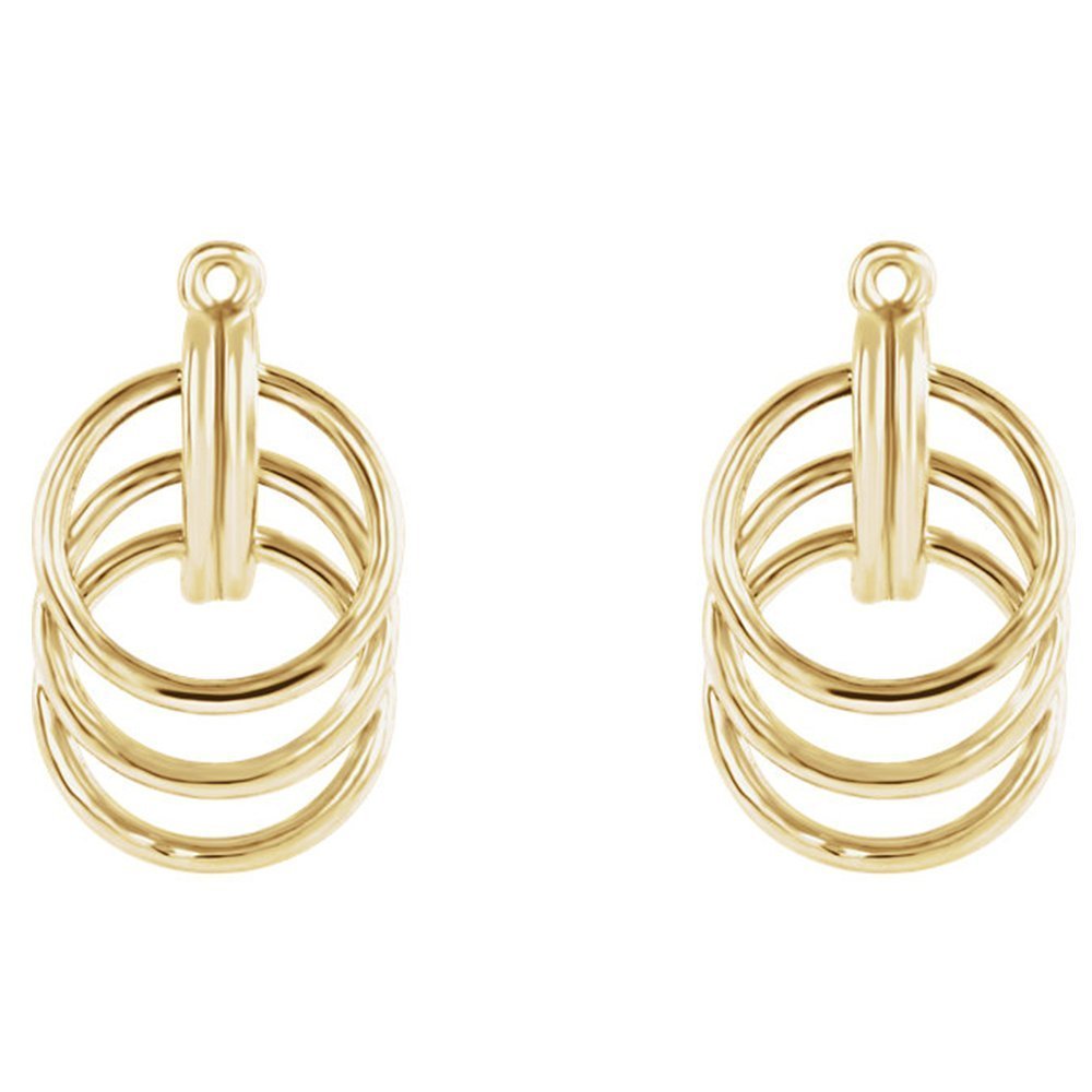 14KT Yellow Gold Triple Circle Earring Jackets