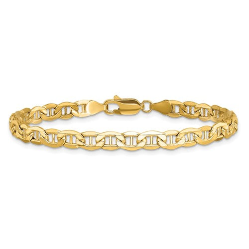 14KT Yellow Gold 4.75MM Semi solid Anchor Chain Bracelet – GDS 