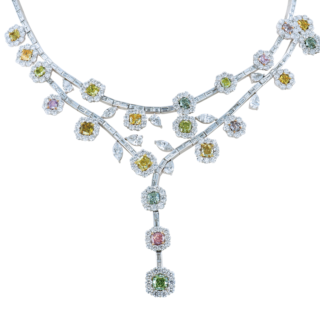 Juleve 18KT Fancy Colored Diamond Necklace