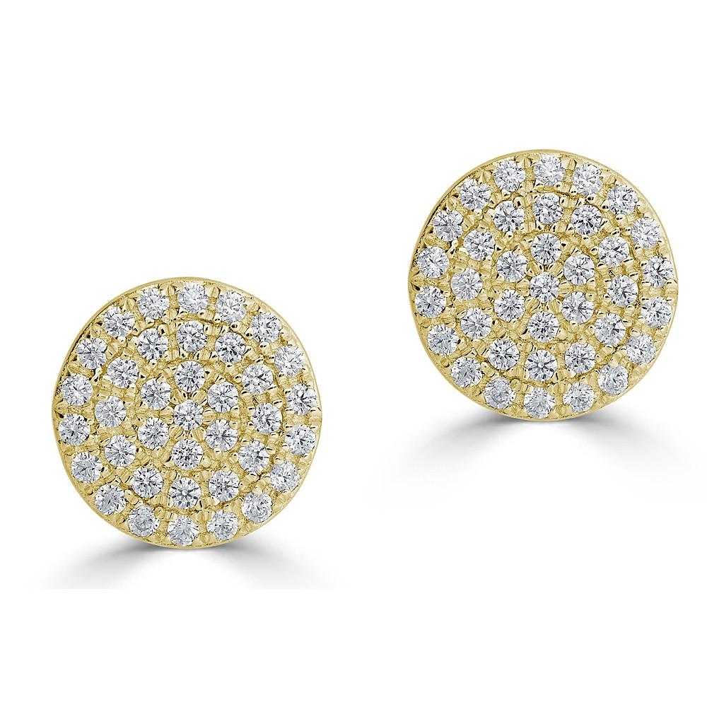 Pave circle stud online earrings