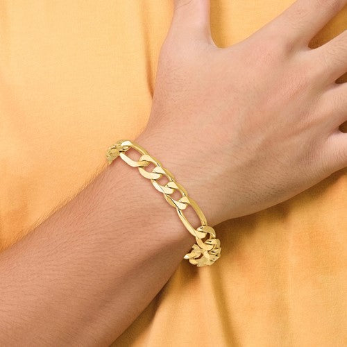 Mens 14k deals gold figaro bracelet