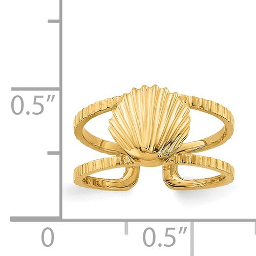 14KT YELLOW GOLD SHELL TOE RING
