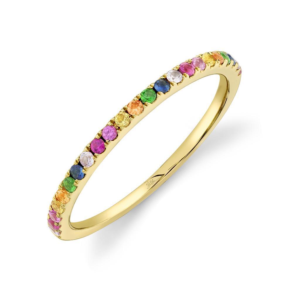 14KT GOLD 0.28 CTW MULTICOLOR SAPPHIRE BAND Yellow / 4,Yellow / 4.5,Yellow / 5,Yellow / 5.5,Yellow / 6,Yellow / 6.5,Yellow / 7,Yellow / 7.5,Yellow / 8,Yellow / 8.5,Yellow / 9