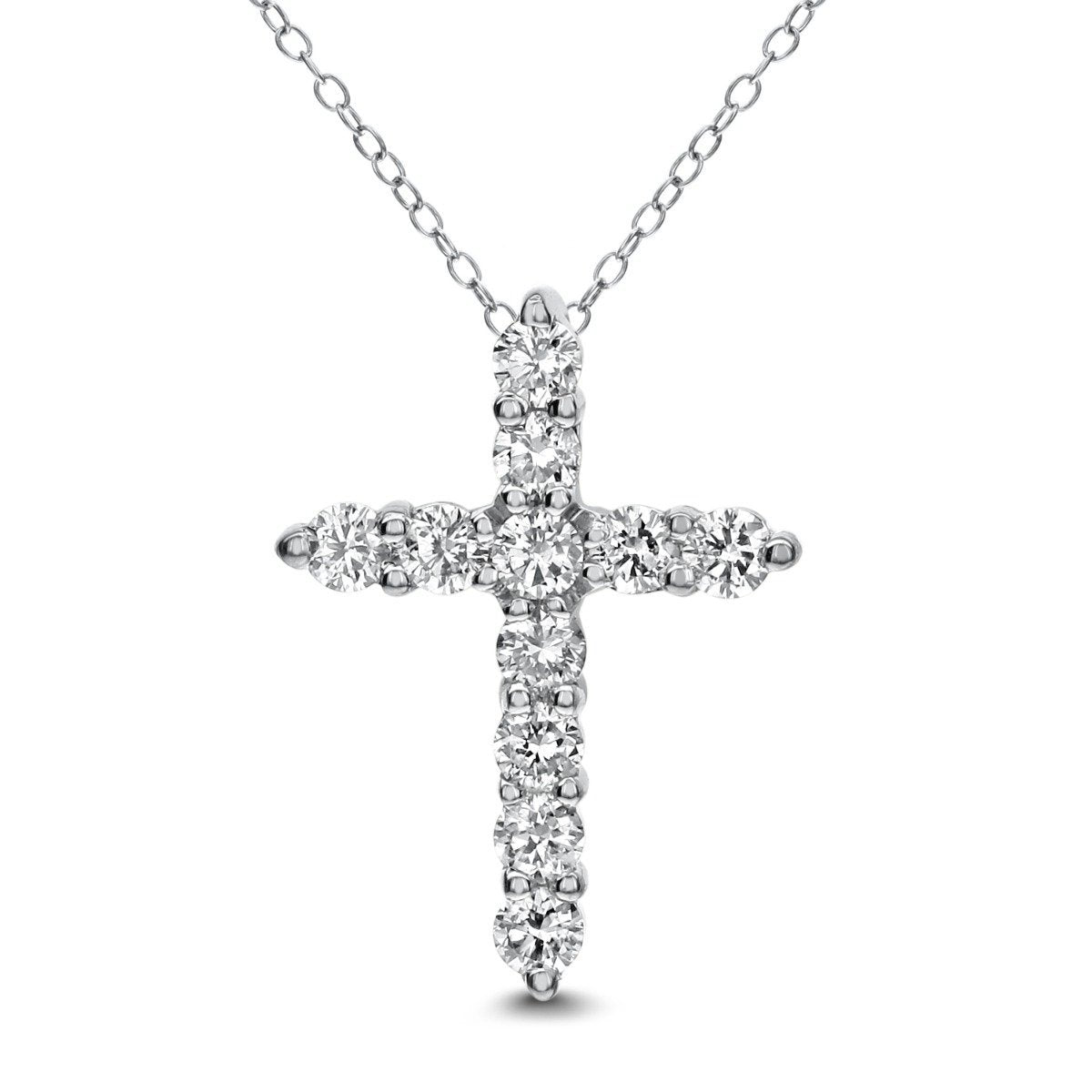 18KT GOLD 1/2 CTW DIAMOND CROSS PENDANT Rose,White,Yellow