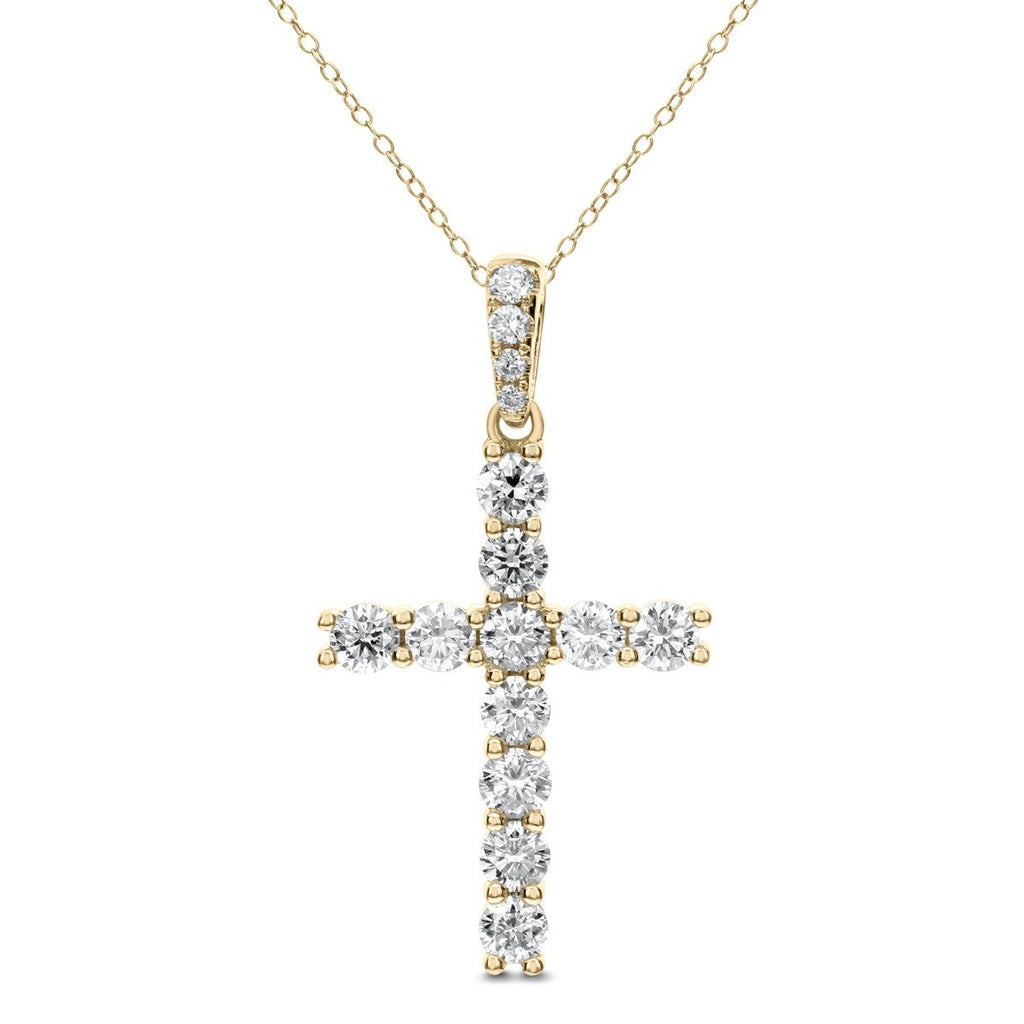 18KT Gold 1.50 CTW Diamond Cross Shape Pendant – GDS