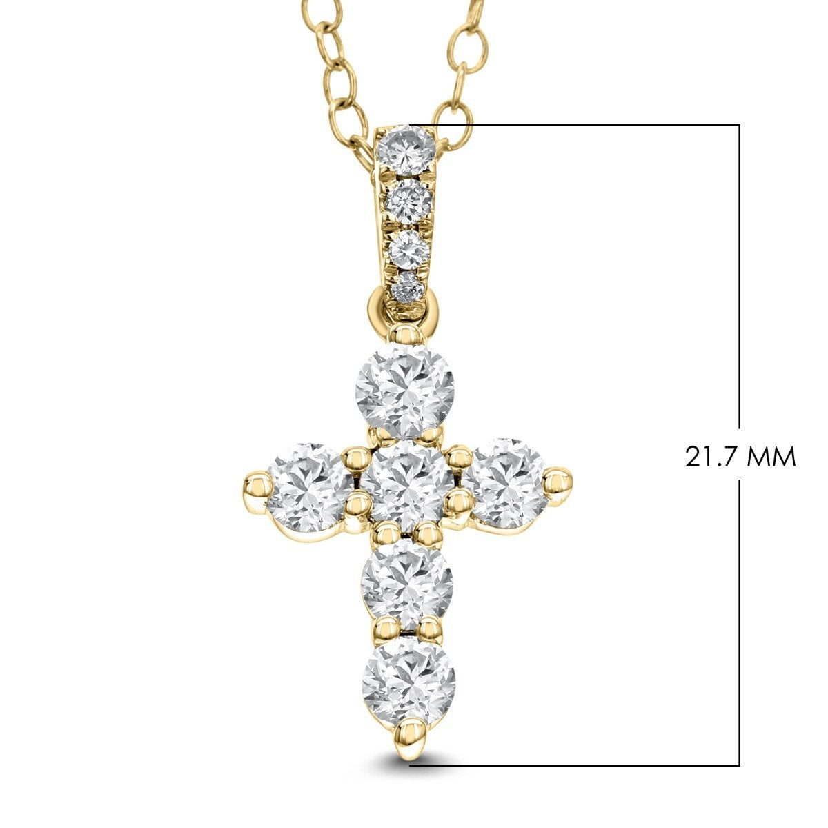 18KT Gold 3/4 CTW Diamond Cross Pendant Rose,White,Yellow