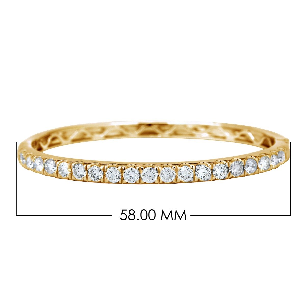 18KT Gold 4 CTW Diamond U-Prong Hinged Bangle Bracelet Yellow,White,Rose
