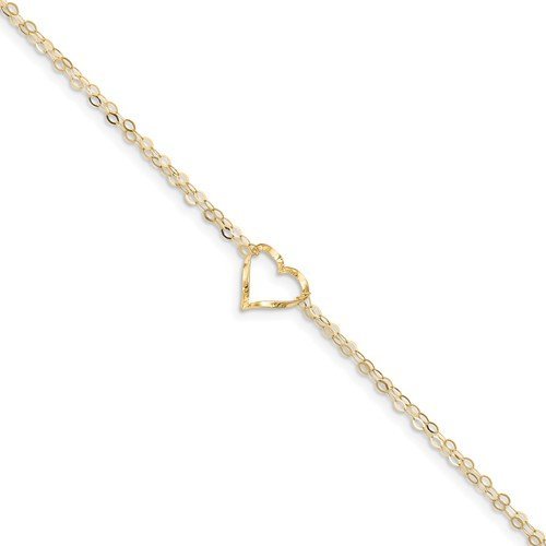 14K Yellow Gold Double Heart Anklet – Long's Jewelers