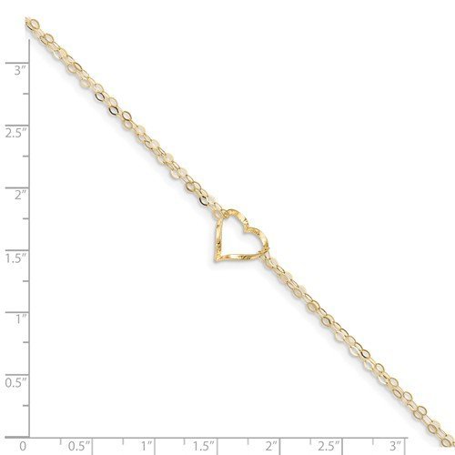 14KT YELLOW GOLD DOUBLE STRAND HEART ANKLET