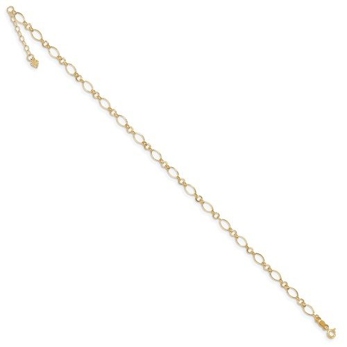 14KT Yellow Gold Fancy Open Link Anklet