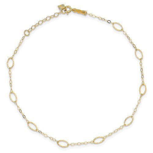 14KT Yellow Gold Oval Shapes Anklet