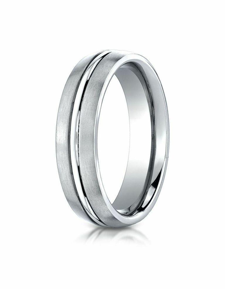 MEN'S 6MM COBALT SATIN FINISHED WEDDING BAND 8,8.5,9,9.5,10,10.5,11,11.5,12,12.5,13