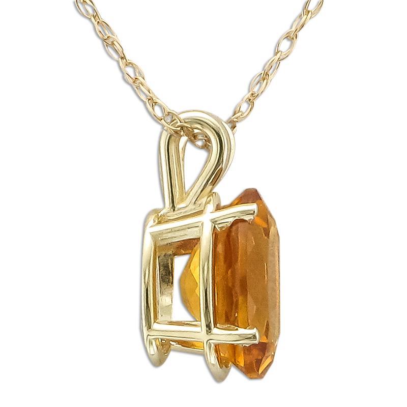 14KT YELLOW GOLD 1.60 CT OVAL CITRINE NECKLACE