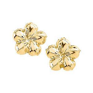 14KT Yellow Gold Flower Earring Jackets