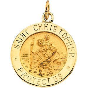 14k gold deals st christopher medal