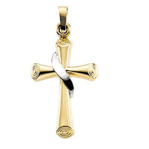 14KT Two Tone Gold Cross