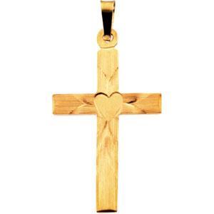 14KT Yellow Gold Cross With Heart